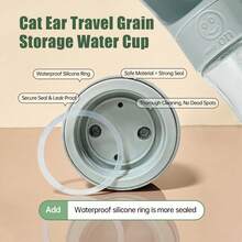 1个便携式狗狗水瓶，聚丙烯防漏宠物饮水杯，带喂食勺，户外遛狗饮水器，宠物饮水器