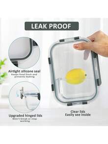 3pcs/Set 360/630/1030ml Food Storage Containers - Meal Prep Containers For Office, Back To School, Portable, Outdoor Lunch Glass Food Storage Containers With Lids, Stackable, Airtight Glass Meal Prep Containers, Freezer To Oven , Upgraded Snap Lock Transparent Food Salad Fruit PET Bento Lunch Boxes - Multicolor - View 5
