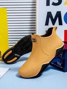 1 par de botas de chuva curtas, leves e duráveis, calçado aquático moderno para homens e mulheres, ideal para atividades ao ar livre (calçam meio número menor). - Castanho - Ver 17