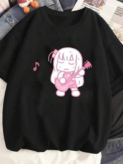 New Anime BOCCHI THE ROCK! Hitori Bocchi T-shirt Women Men Funny T Shirt Kawaii Cartoon Unixex Tshirt Gothic Y2k Clothing Female