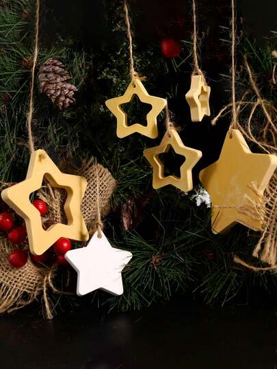 1pc Silicone Mold For Christmas Star Pendant Mould Concrete Plaster Resin Epoxy Plaster Star Shape Pendant Mold Earring,Jewelry,Gift Tag,KeychainSolid Star, Drop Pendant ﻿
