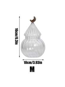 1个月亮玻璃糖果收纳罐，巧克力坚果罐，简约奢华风格，适用于厨房、餐厅、客厅收纳、家居装饰、礼品 - 彩色 - 查看 14