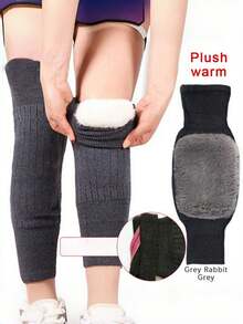2 Peças de Joelheiras Quentes, Aquecimento Estendido de Inverno, Almofadas de Perna Grossas Antiderrapantes, Joelheiras Unissex para Clima Frio, Tecido de Malha, Design de Deslizar, Meias Confortáveis