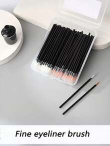 10pcs Disposable Eyeliner Brush, Lip Brush, Lip Liner, Makeup Eyeliner Brush, Lipstick Brush, Makeup Brushes For Women (Black & White) - Multicolor - View 3