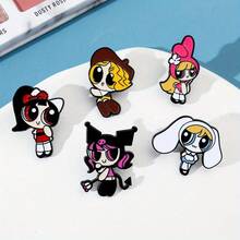 Warner Bros 1/5 Pcs Cartoon Anime Brooch Set CuteThe Powerpuff S Enamel Pin Metal Badge Jewelry Clothing Backpack Accessories Gift For Friends - One Size - View 9
