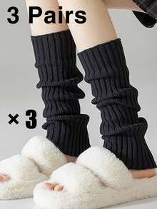 1双/2双装 15.7英寸薄款黑色腿套，防滑，适合日常穿着，舒适保暖 - 黑色 - 查看 13