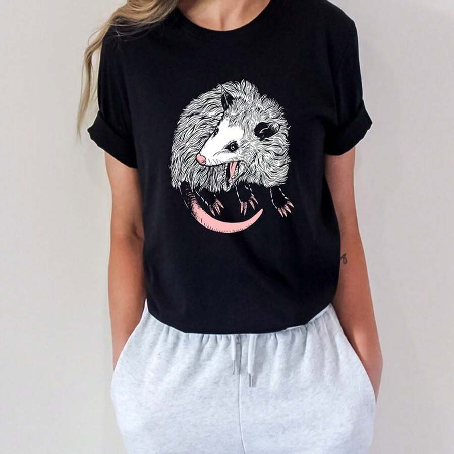 Misa De Zarigüeya, Sudadera De Rta De Tarot De Zarigüeya, Mia De Zarigüeya Para Mujer, Mia Linda De Zarigüeya, Regalo De Amante De Zarigüeya, Mia Estéti Retro Vintage, Regalo Lindo De Los Años 90.220G Pure Cotton T-Shirt - Comfort All Day, Suitable For Any Ocsion, A Special Gift For Your Closest Loved Onestops WoM.En Fall OutfiT.S For WoM.En VaC.Ation OutfiT.S WoM.En Halloween Costume - 黑色 - 查看 1