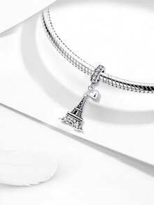 1 PC Silver Plated Touring Plane Camera Tower Perfume Pendant Charm Pendant Ball Suitable For Bracelets DIY Women's Jewelry