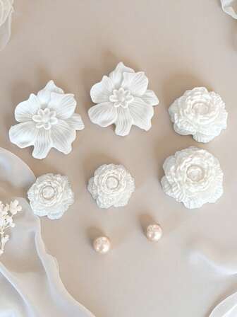 8pcs Floral & Pearl Design Fashion Elegant & Luxurious DIY Sandals, Bracelets, Slippers And Phone Decoration Accessories, Suitable For Birthday Party