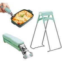 Pinza Antiescaldadura para Platos Calientes, Pinza Antideslizante para Platos y Tazones, Pinza de Silicona, Herramienta de Cocina - 2 piezas - Verde - Ver 3
