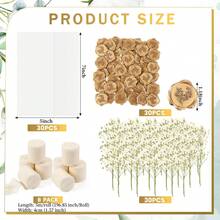 30 st förvikta vellumkuvert (passar 13x18 cm inbjudningar), klistermärken i bronsfärgad eukalyptuslax, chiffongband och torkad baby's breath, förpackningsset för bröllopsinbjudningar (bulk), genomskinlig pappersförpackning, elegant gör-det-själv-lösning för bröllop, brud- och födelsedagsinbjudningar - Multifärgad - Visa 16