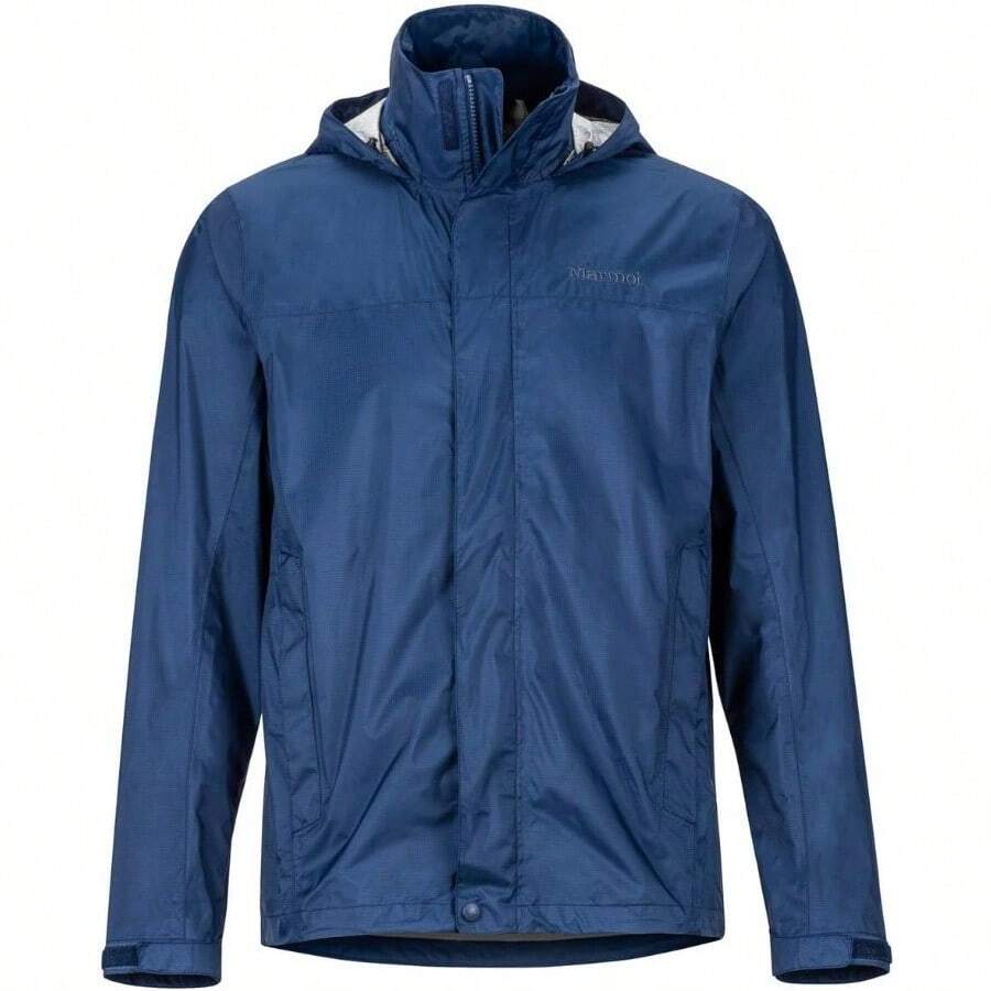 Men's PreCip  Jacket Waterproof Jacket Lightweight Hooded Rain Jacket Windproof Raincoat Breathable Windbreaker Ideal For Running And Hiking - ArcticNavy - View 1