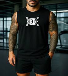 Camiseta Cavada Masculina Machão Boxing Treino Academia Top - Preto - Visão 2