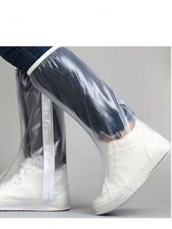 Cubrecalzado impermeable de alta altura unisex, con capa impermeable reforzada, suela engrosada, adecuado para viajes al aire libre