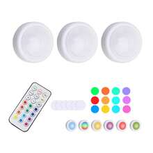 1 Set Of 13 Color Modes LED Night Light, Minimalist White Round Control Lamp, Suitable For Home - Multicolor - View 11