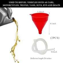 Embudos para uso automotriz, embudos de aceite flexibles con manguera larga, embudo de plástico de boca ancha para agua, líquido, líquido, aceite de motor, gas, transmisión de combustible,(2 PIEZAS) - Multicolor - Ver 3
