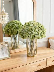 1/80PCS Romantic Artificial Hydrangea Flowers Centerpieces Plastic Flowers Silk Bouquet For Home Decor, Wedding Decorations, Fall Decor, Autumn Decor, Room Decor, Kitchen Accessories, Dining Room, Bedroom Decor, Bathroom Accessories, Hotel Party Event Gifts Handheld Flower Arrangement For Valentine's Day Living Room/Table Decoration/Bride's Bouquet/Outdoor Garden - Green - View 3