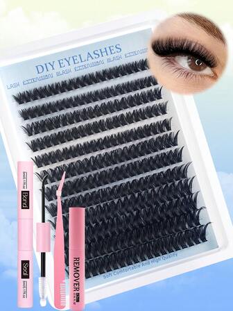 240cluster C/Dcurvature,Fluffy Eyelashes Soft 60D Strands 0.07mm Faux Mink Individual Lashes, Mixed Length Premade Fans Russian Volume 3D Cluster Eyelashes Extension SetVolume Single Eyelash, Natural Soft And Thick Segmented Fake Lashes, Smokey Fluffy For Daily, Party, Stage And Travel Makeup, Essential For Thanksgiving & Halloween Eye Makeup, Great Gift & Beginner Friendly