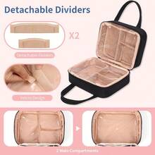 ZxsaTravel Makeup Bag Large Capacity Etic Bag Portable Make Up Bag Organizer  Women Of Etic Travel Bag Wit Diders And  Compartment   TetriesMakeup Bags - 01đen - Xem 4