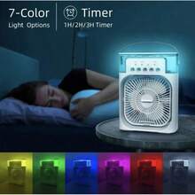 Ventilador de escritorio 3 en 1, enfriador y humidificador con luz LED USB 3 en 1 - Verde - Ver 5