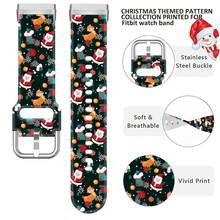 Compatible With Watch Band Fitbit Versa 3, Versa 4, Sense, Sense 2, Holiday Pattern Silicone Replacement Strap{Inchcolor_nameinch:InchChristmasGreeninch,Inchsize_nameinch:InchForVersa4/Versa3/Sense2/Senseinch} - ChristmasGreen - View 4