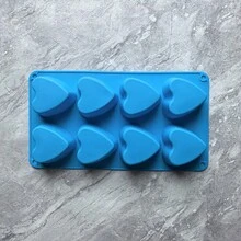 1pc 8-Cavity Heart Shaped Baking Mold For Desserts, Mousse Cakes, Pastries, DIY Baking Tool, French Pastry Mousse Mold