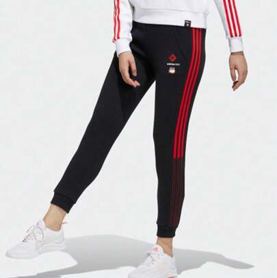 Adidas Nuevos pantalones deportivos informales para mujer, de pernera ajustada y corte entallado.