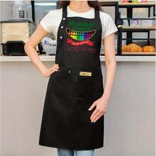 100-Day Back-To-School Crayon-Themed Chef Apron, Unisex - Colorful Kitchen Apron With Pockets, Durable And Fun Back-To-School Celebration Gift For Teachers, Students, And Cooking Classes - Bright Crayon Design, Perfect For Back-To-School Events - One Size Fits All - View 2