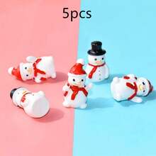2/4/10 Pcs Mini Resin Snowman Figurines, Suitable For Yard, Garden, Bedroom, Living Room, TV Stand, Computer Desk Decor, Holiday Display And Party Accessories - Multicolor - View 8