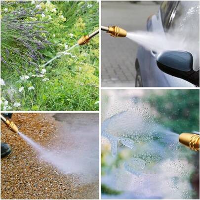 Hose Spray Gun, Heavy Duty Metal Water Gun, High Pressure Spray Nozzle Hose Spray Gun For Car &Amp; Pet Washing, Plants...