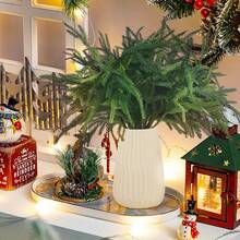 30 pezzi Rami artificiali di pino di Norfolk - 36 cm di lunghezza, aghi densi, plastica verde natalizia durevole, decorazione per interni/esterni, corone, centrotavola - BOTRIVIA, decorazione natalizia realistica (30 pezzi), decorazione centrotavola stagionale, fogliame realistico, struttura robusta, decorazione per la casa