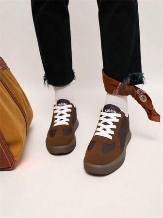 Plus Size Women's Korean Style Casual Low-Top Sneakers, Versatile Daily Small White Shoes, Suitable For Travel And Walking, Size 36-43, Black, Khaki