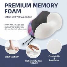 Travel Pillow With Extra Large Hood For Airplane Long Flights Privacy And Comfort Memory Foam With Skin-Friendly Cover For Road Trip HeadandNeck Support For Plane Office Cars Sleeping And Rest Colorful Gift - 豐富多彩的 - 查看 8