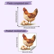 1pc Chicken Wall Stickers, Rooster Hen Chicks Butterfly Farm Idyllic Wall Decals Removable Vinyl Peel And Stick Hen Chicks Eggs Chicken Art For Farmhouse Kitchen Dining Room Nursery Pantry Home Decorations - Multicolor - View 15