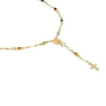 Barzel 18K Gold Plated Multicolor Virgin Mary Necklace - Made In Brazil{Inchsize_nameinch:Inch18Inchesinch} - 18英吋 - 查看 5