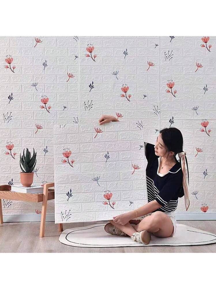 AUTOCOLLANT MURAL EN brique 3D rapide et facile 10 pièces panneau de