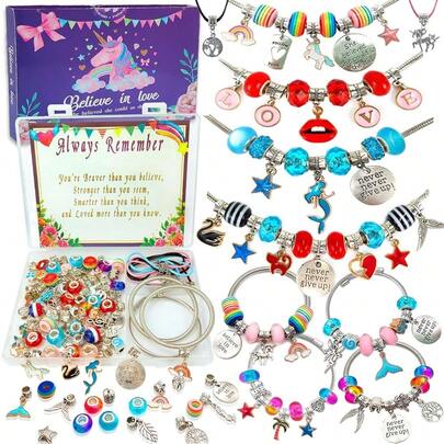 Bracelet Making Kit,Jewelry Making Supplies Beads,Unicorn/Mermaid Crafts Gifts Set For Girls Teens Age 812