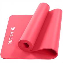 MUUK FITNESS Tapete de Yoga Foamy Antideslizante 150 x 59 cm | Esterilla Ligera de 8 mm con Correa de Transporte| Almohadilla para Rodillas y Codos | Material EVA Resistente, Ligero y Cómodo | Ideal para Ejercicio en Casa, Gimnasio, Parque, Viajes, Meditación y Estiramientos - Rojo - Ver 10