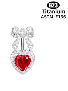 1 قطعة من خواتم ثقب السرة المقلوبة، من سبيكة التيتانيوم F136/صلب التيتانيوم، بتصميم أوروبي وأمريكي شخصي، خاتم سرة مقلوب بشكل فراشة وقلب للمراهقات، ذو سن خارجي - متعدد الألوان - مشاهدة 15