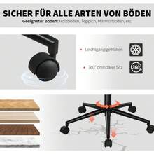 HOMCOM Swivel Office Chair With Wheels, Desk Chair, Fleece Fabric, Foam, Adjustable Height, Home Office, Cream White - 1 - View 2