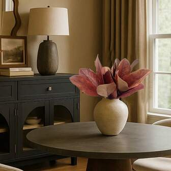 2片人造玉兰叶婚礼装饰，秋季室内家居装饰，仿真树叶装饰，仿真玉兰叶，适合全年及节日绿植装饰，秋季感恩节装饰，家居丰收装饰，节日装饰