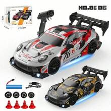 1/24 比例遥控漂移车 - GTR//Tesla/BMW/Mustang（含备用轮胎、电池、螺丝刀、充电器、手册）逼真的赛车模型遥控玩具，适合儿童生日、圣诞节、万圣节、感恩节礼物