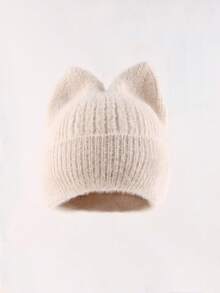 1顶儿童可爱耳朵针织帽，保暖柔软，适合秋冬季节