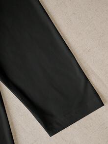 Customized Women Long Sleeve T-Shirt, Printed With Logo, Name/Text/Lucky Number On Front And Back. Black Loose Fit, Ideal For Holiday Gifts, Autumn And Winter Wear, Comfortable And Unique, A Customized Treasure And Thoughtful Gift For Family And Friends. Spring, Elevated Athleisure Sports - Black - View 8