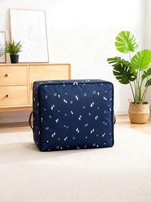 1Pc Large Capacity Storage Bag,Oxford Cloth Quilt Storage Bag, Quilt Travel Moving Storage Packing Bag, Clothes Luggage Storage Bag, For Seasonal Storage And Organization - Blue - View 4