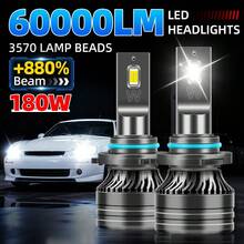 2个路顺H1 H7 H11 9005/HB3 9006/HB4 H4 LED汽车大灯灯泡，60000流明，180瓦，6000K色温，集成外置驱动器，高功率3570CSP高亮芯片，支持CANBUS总线，无故障，亮度提升880%，安装简便，即插即用 - 深灰色 - 查看 13