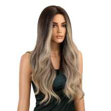 Women'S 24-Inch Claw Ponytail Wig With Long Curly Waves & Layered Bob Cut - Brown With Golden Highlights, Look, Heat-Resistant Fiber Hair For Parties, Daily Wear, Party Hairpiece | Elegant Hairpiece | Heatresistant Fiber, Hair Wigs