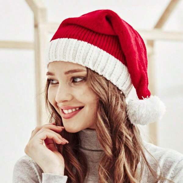 Christmas Hat Red Christmas Hat, Autumn And Winter Warm Hat, Men And Women Wool Hat, Suitable For Sock Filling