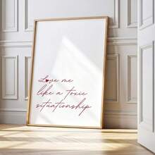 1/3件套无框红色爱心卧室艺术画，现代简约情侣装饰画，情人节画廊墙系列，可爱爱情图案，适用于卧室、宿舍和客厅 | 完美情人节礼物，兼具学院风 - 彩色 - 查看 3