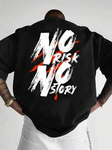 T-shirt casual estiva da uomo in seta ghiacciata con stampa a lettere